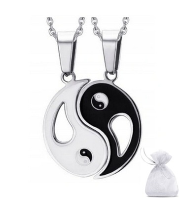 PREZENT NASZYJNIK 2 PRZYJACIÓŁEK YING YANG 2 SZT