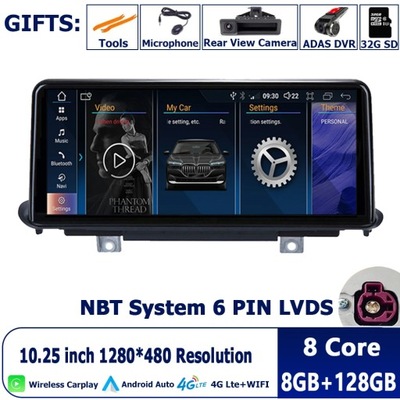 NAWIGATOR GPS ANDROID 12 PARA BMW X5 F15 X6 F16 2014-2017 RADIO DE AUTOMÓVIL ID8 NBT  