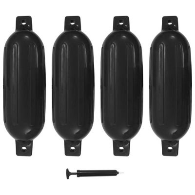 Odbijacze do łodzi, 4 szt., czarne, 58,5x16,5 cm, PVC