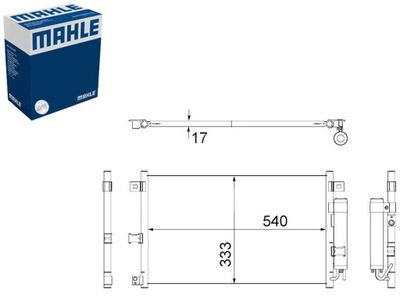 CONDENSADOR DE ACONDICIONADOR MAZDA MX-5 3 1.8 2.0 03.05-12.14 MAHLE  