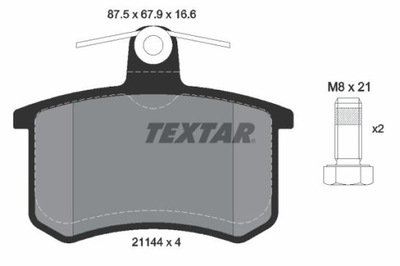 TEXTAR 2114401 TRINKELĖS STABDŽIŲ 