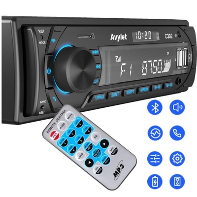 RADIO DE AUTOMÓVIL BLUETOOTH ALTAVOZ 1-DIN USB AUX FM MP3 CONTROL REMOTO JUEGO  