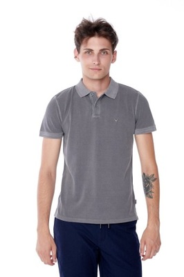 WRANGLER SS OVERDYE POLO FADED BLACK W7F4KQXV6 S