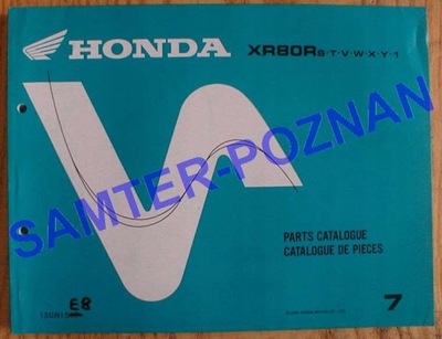 HONDA XR 80 R - KATALOG ЗАПЧАСТИ 2000 фото