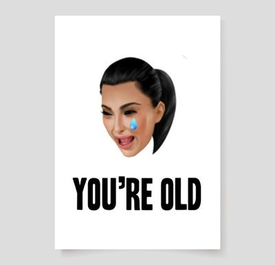 Kartka na urodziny urodzinowa (Kim Kardashian old)