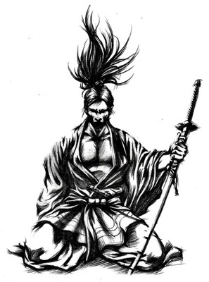 Tatuaż TYMCZASOWY japoński samuraj wojownik