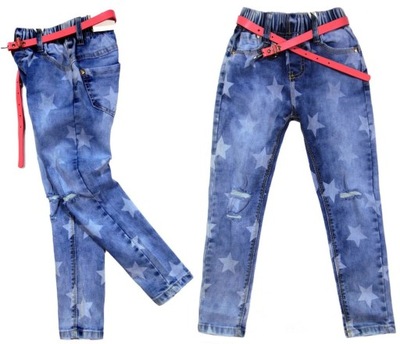 spodnie jeans na gumce 5102 *gwiazdki 16Y mięciutk