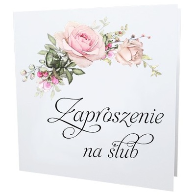 Zaproszenie ślubne kwadratowe gotowe do wypisania