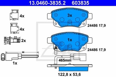 ATE 13.0460-3835.2 КОЛОДКИ ТОРМОЗНЫЕ ЗАД FORD TRANSIT 06-14