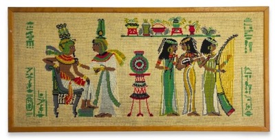 Egipski obraz ręcznie haftowany hieroglify