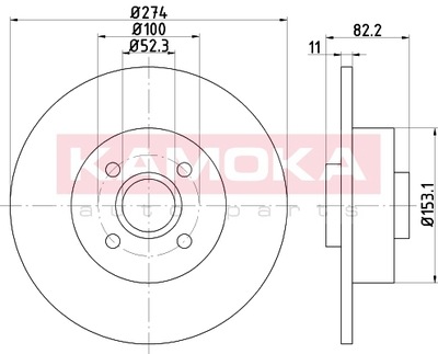 DISCS BRAKE REAR KAMOKA 1031134  