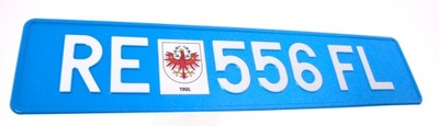 Tablice Austria niebieskie rejesreacyjne Komisowe 
