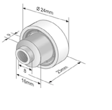 [5907582592327] РОЛИК КРИШИ FI24X9 DL.23MM БЕЛАЯ