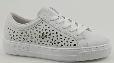RIEKER Sneakersy Białe Ażurowe L8831-80 r.37
