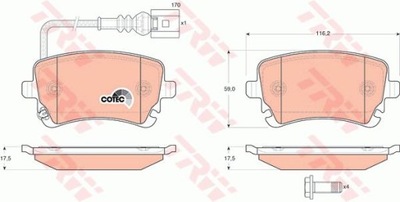 КОЛОДКИ HAM. VW T. A4/A6/A8/T5 Z ДАТЧИКОМ