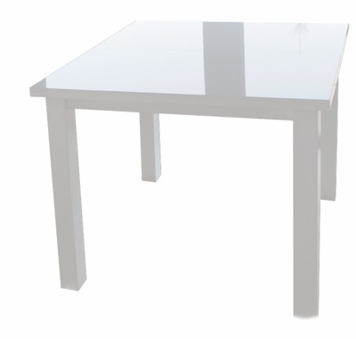 Stół rozkładany 80x80+40cm|BIAŁY POŁYSK