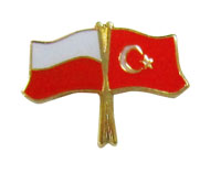 Przypinka pin wpinka flaga POLSKA-Turcja