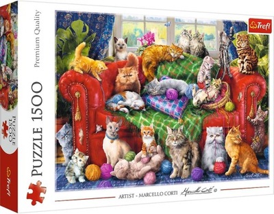 Puzzle 1500 el. Kociaki na sofie 26198 Trefl