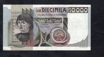 Banknot WŁOCHY -- 10000 lirów -- 1980 rok
