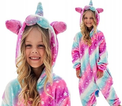 JEDNOROŻEC KIGURUMI DLA DZIECI PIŻAMA ONESIE 120