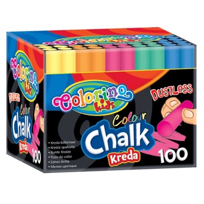 Kreda kolorowa bezpyłowa 100 sztuk Colorino kids