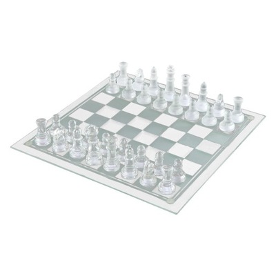 Szklana szachownica International z szachami 20x20cm