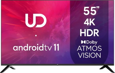 TELEWIZOR UD 55 CALI LED 4K UHD ANDROID SMART TV DVB T T2 HEVC CIENKI