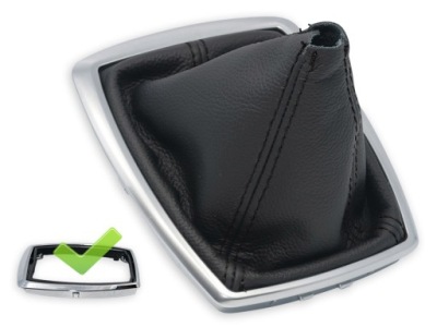 Ford c-max 2007-2010 чехол переключения передач черная кожа + рамка хром фото №1