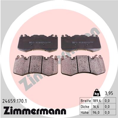 ZIMMERMANN 24659.170.1 КОЛОДКИ ТОРМОЗНЫЕ