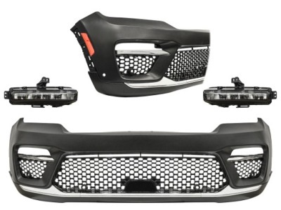 Jeep grand cherokee 2021- бампер перед wl led хром фото №1