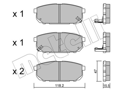 METELLI 22-0516-0 КОМПЛЕКТ КОЛОДОК ШАЛЬМІВНИХ, HAMU