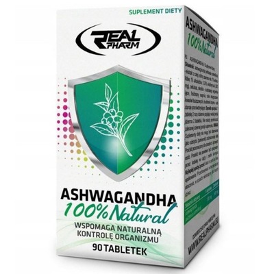 REAL PHARM Ashwagandha 100% Natural 90tabs ZASYPIANIE SEN NERWY SPOKÓJ