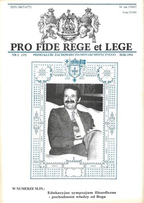 Pro Fide Rege et Lege Nr 2 (19) 1994 Bartyzel, Wielomski