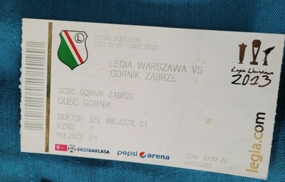 bilet Legia Warszawa - Górnik Zabrze