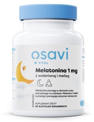 Osavi Melatonina z Walerianą i Melisą1mg (60 kaps)