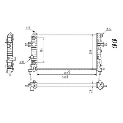 CHLODNICA, SISTEMA DE REFRIGERACIÓN DEL MOTOR HART 608 130  