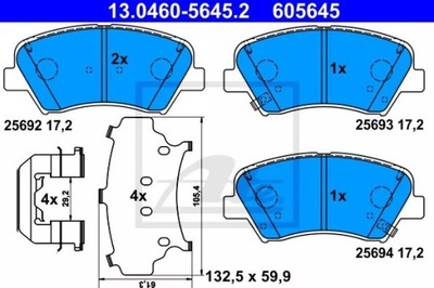 КОЛОДКИ HAM.PRZOD HYUNDAI VELOSTER 11- 13.0460-5645.2