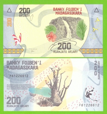 MADAGASKAR 200 ARIARY 2017 P-98 UNC