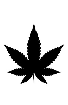 Naklejka wodoodporna, samochodowa, samoprzylepna liść marihuana 420 25cm