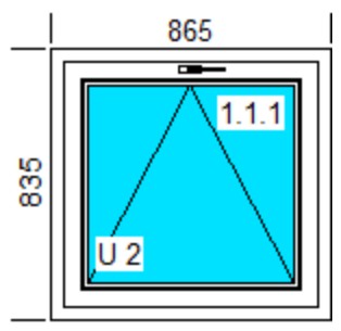 OKNA PCV 865x835 U BIAŁE