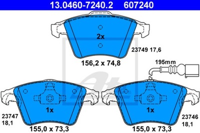 КОЛОДКИ ТОРМОЗНЫЕ - КОМПЛЕКТ 13.0460-7240.2