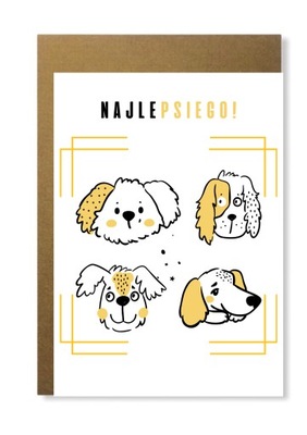 Kartka dla miłośników psów dla psiarzy z pieskami