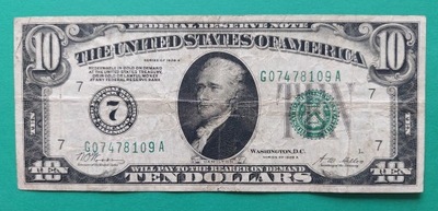 Banknot USA 10 dolarów 1928A Chicago numeryczna