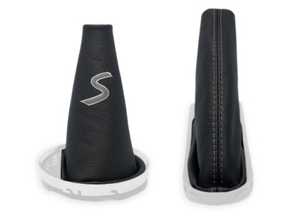 Mini cooper s r56 автоматична коробка передач комплект чохли важеля czarna шкіра вишивка szary фото №1