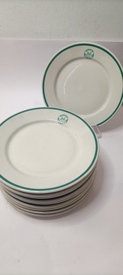 Porcelanowe talerze śniadaniowe ze stołówki PRL komplet na 11 osób T38
