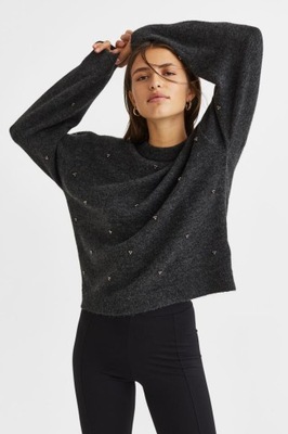 H&M SWETER WEŁNA KORALIKI XS OSTATNIA SZTUKA