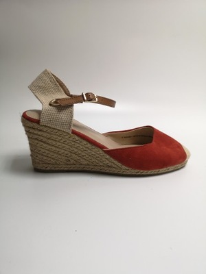 Dorothy Perkins czerwone espadryle na koturnie 41