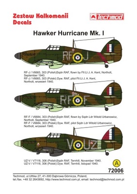 72006 Hawker Hurricane Mk I polskie dyw. 40'