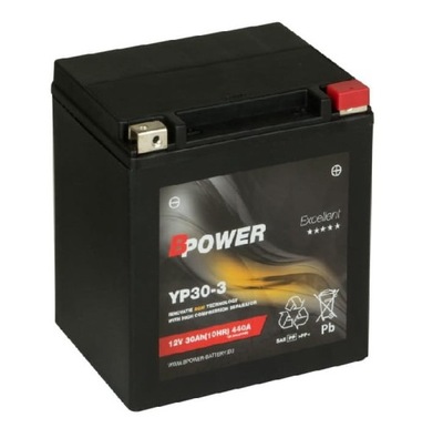 АККУМУЛЯТОР BPOWER EXCELLENT YP30-3 30AH 440A GYZ32HL YIX30L YB30L-B 53030