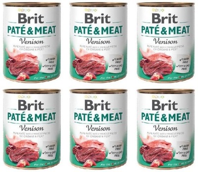 Brit Pate Meat Venison Dziczyzna 6x800g